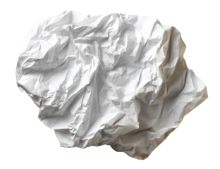 Crumpled paper sheet on a white background