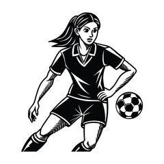 Female Soccer Player Silhouette