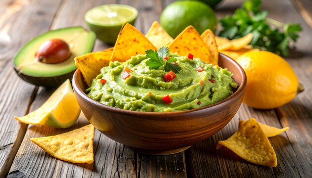 Fresh guacamole with tortilla chips - Powered by Adobe