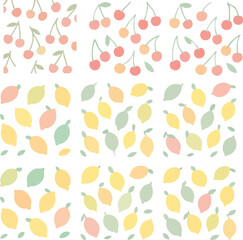 Cute Cherry and Lemon Pattern 1.