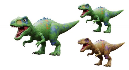 Obraz premium Colorful dinosaur figures for childrens educational use