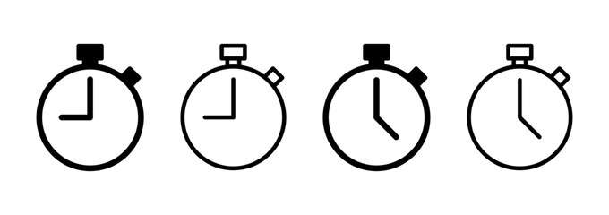 Stopwatch icon logo design. Timer sign and symbol. Countdown icon. Period of time