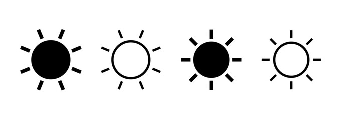 Sun icon logo design. Brightness sign and symbol