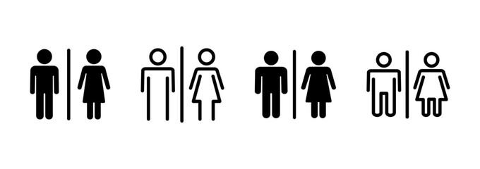 Toilet icon logo design. Girls and boys restrooms sign and symbol. bathroom sign. wc, lavatory