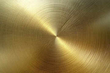 Shiny Golden Texture Background with Concentric Circular Brushed Metal Pattern