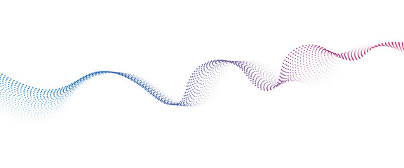 Flowing Dot Wave halftone gradient pattern on transparent background	

