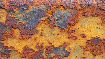 Close-up of oxidized steel surface with intricate rust patterns, showcasing metallic weathering details under directional light.
