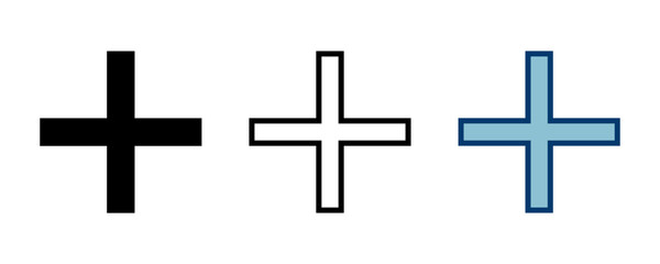 Plus Icon vector isolated on white background. Add plus icon. Addition sign. Medical Plus icon