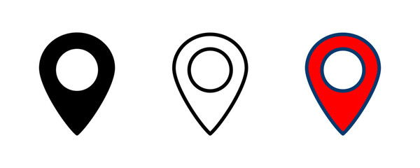 Pin icon vector isolated on white background. Location icon. Map pointer icon. Point. Locator. Address