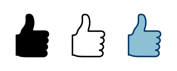 like icon vector isolated on white background. Thumbs up icon. social media icon