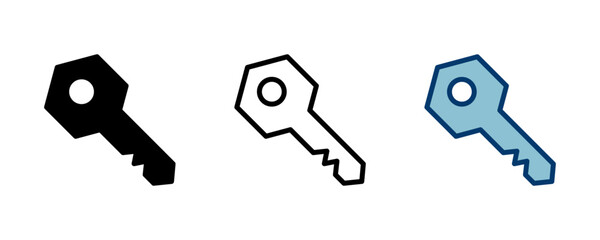 Key icon vector isolated on white background. Key vector icon. Key symbol. security