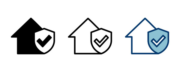 House insurance icon vector isolated on white background. house protection icon.