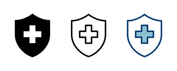 Obraz premium Health insurance icon vector isolated on white background. Insurance health document icon