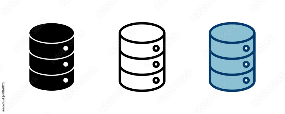 Poster database icon vector isolated on white background. database vector icon