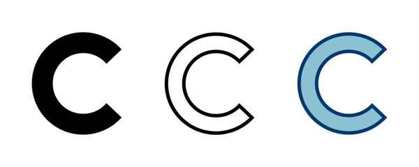 Copyright icon vector isolated on white background. copyright symbols