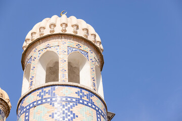 Minaret of mosque in Samarkand, Uzbekistan