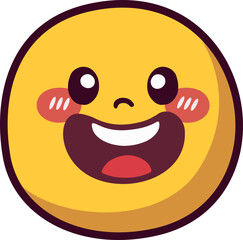 Obraz premium Wide Grin Happy Emoji Face