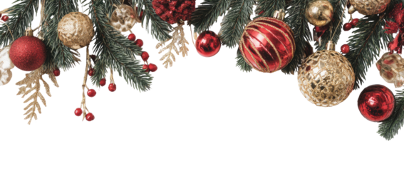 Christmas garland with red and gold ornaments (1)