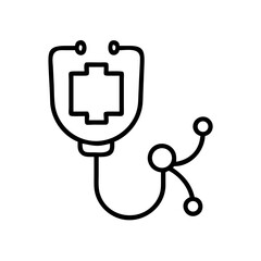 A simple yet impactful illustration of a stethoscope, symbolizing health, medicine, and the care.