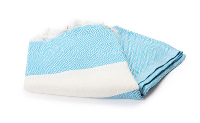 One folded beach towel isolated on white