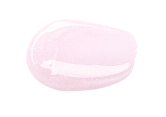Pink lip gloss isolated on white, top view