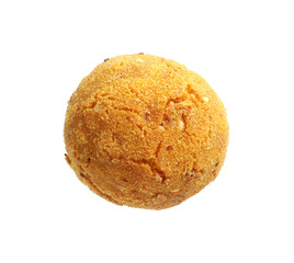 One delicious fried croquette ball isolated on white