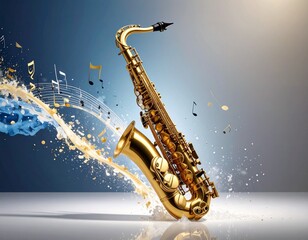 Generated image サックス バリトンサックス 金管楽器 木管楽器 音楽 ジャズ 吹奏楽 楽器 音符 サウンド ブラスバンド 音の波 ハーモニー メロディー クラシック 芸術 アート 音楽表現 サックスフォン 楽器演奏 クリエイティブ デザイン 抽象 イラスト 背景 コンセプト 演奏 パフォーマンス 音楽の力 想像力 フュージョン ミュージック サウンドウェーブ 現代アート 躍動感