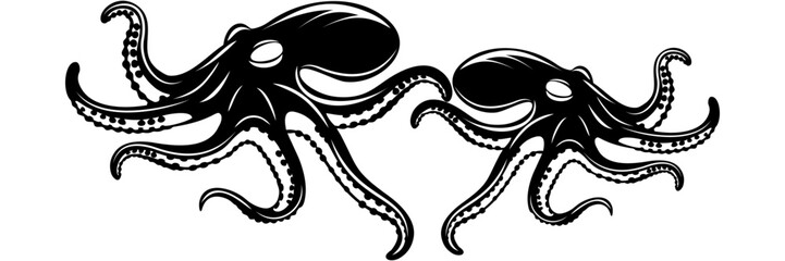 silhouette illustration of a octopus