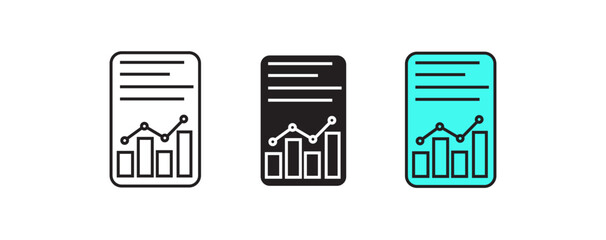  Document with Bar and Line Graph Icon - Business Report & Data Analysis
