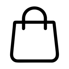 Minimalist Outline Shopping Bag Handbag Linear Stroke Style Icon Symbol