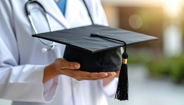 Doctor holding graduation cap (6)