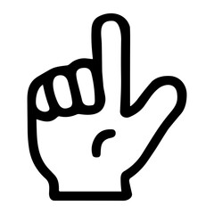 Obraz premium Simple Outline Hand Pointer Direction Upward Gesture Symbol Icon