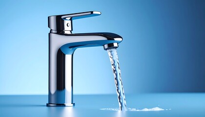 Faucet with flowing water
