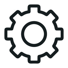 Outline Simple Gear Mechanical Cogwheel Setting Tool Process Machine Icon