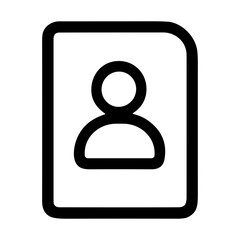 Minimalist Outline Person Card Icon For Business and Social Media Designs