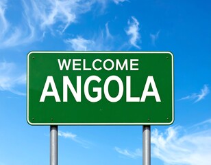 Obraz premium Angola welcome sign against a clear sky