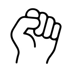 Fototapeta premium Outline Simple Handdrawn Fist Punching Gesture Hand Icon Symbol