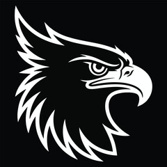 Vector art of the fierce head of an eagle in profile