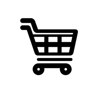 Shopping cart icon representing online retail, e-commerce, and consumer purchasing needs