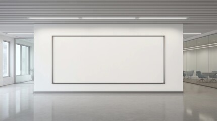Blank poster on the wall in modern office