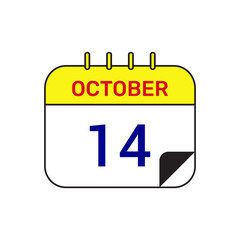 14 october calendar icon vector illustration design