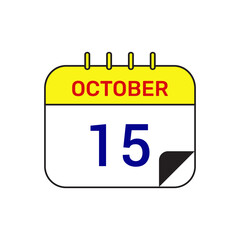 15 october calendar icon vector illustration design