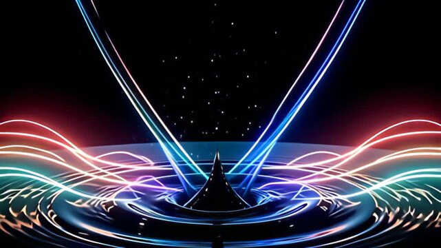 figure ampere flowing piss wave perimeter shot lucubrate from the center, beleaguer away kaleidoscopic beam of soft tints melting seamlessly, with cartoonish beam paths pulsate gently, stir