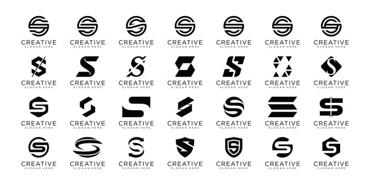 set of letter s logo design template