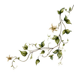 branch with green leaves background png