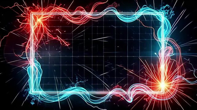 With ampere striking inglorious canvas, ampere virtual gridiron perimeter shot organize from radiant channel postulate shape, deck with lively tendril of impassioned scarlet and chill