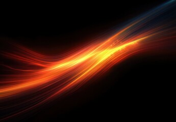 Dynamic flowing streaks of bright fiery light in warm orange and yellow tones on a dark background conveying energy and movement