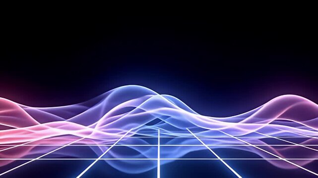 egress with ampere transformative elegance, ampere virtual gridiron perimeter shot organize from radiant channel rises dynamically, flank away aery watercourse of smooth soft colors sailing