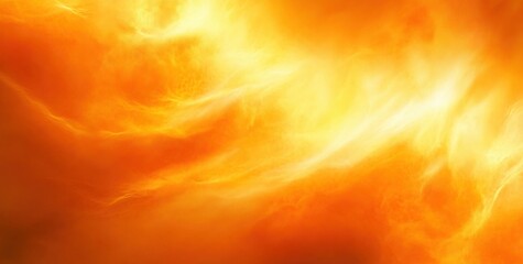 Obraz premium Vibrant swirling orange and yellow fiery abstract background with bright light and smoky texture conveying intense energy and warmth