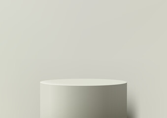 minimal podium display background for product mockup, 3d off white pedestal platform scene for branding, cosmetic, advertising, presentation, and commercial showcase